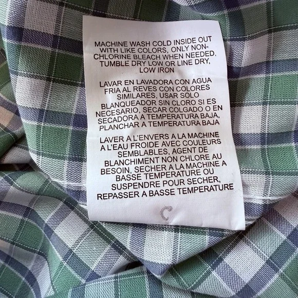 New Wrangler Riata Classic Grn Plaid Long Sleeve Button Down Shirt Men's Large - Picture 7 of 7